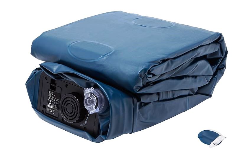 An air mattress can be as small as this when you fold it after deflation