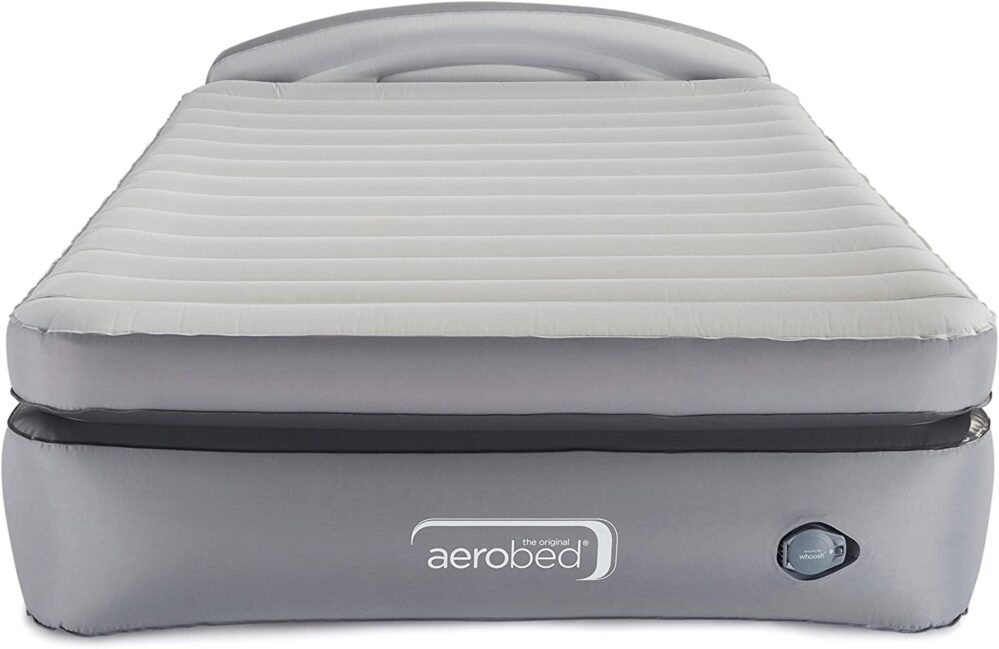 an air mattress with a headboard from Aerobed